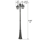 Gama Sonic Polaris 2-Light Black Aluminum Solar LED Outdoor Post Light