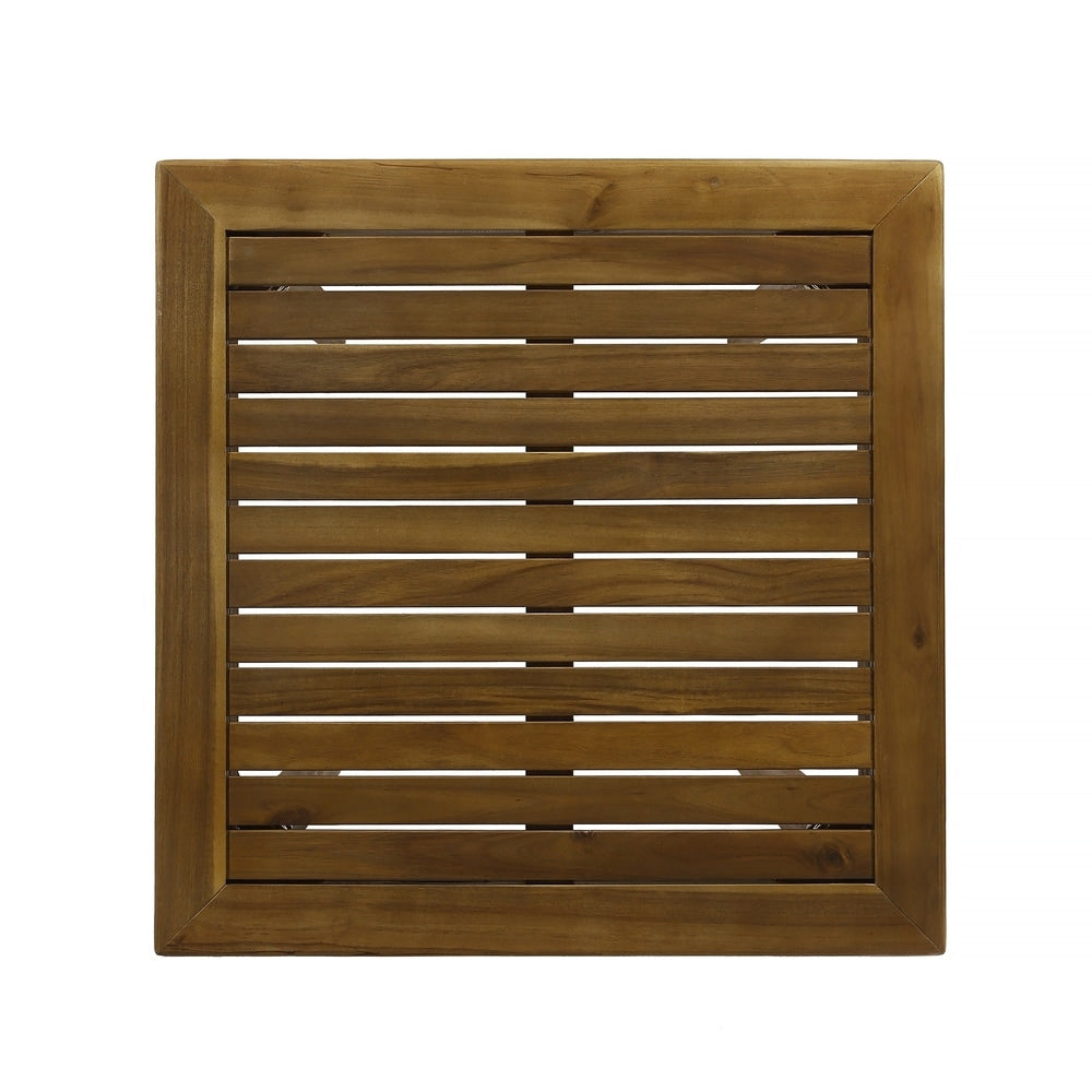 Polaris Outdoor 26" Square 3 Piece Wood and Wicker Bar Height Set by Christopher Knight Home