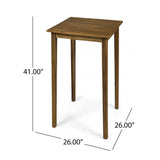 Polaris Outdoor 26" Square 3 Piece Wood and Wicker Bar Height Set by Christopher Knight Home