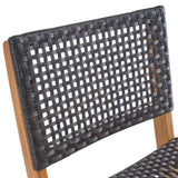 Polaris Outdoor 26" Square 3 Piece Wood and Wicker Bar Height Set by Christopher Knight Home
