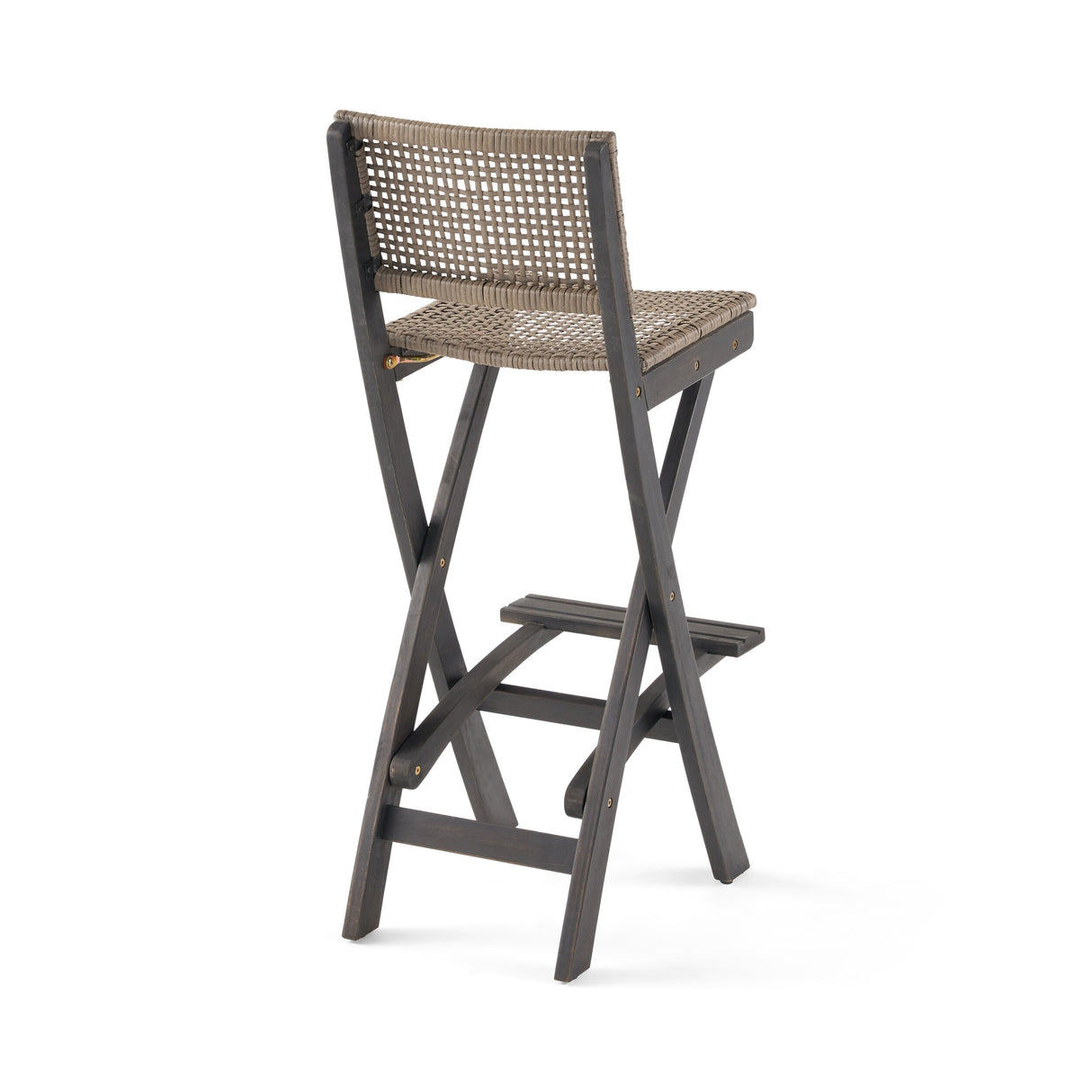 Polaris Outdoor 26" Square 3 Piece Wood and Wicker Bar Height Set by Christopher Knight Home