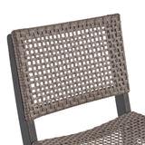 Polaris Outdoor 26" Square 3 Piece Wood and Wicker Bar Height Set by Christopher Knight Home