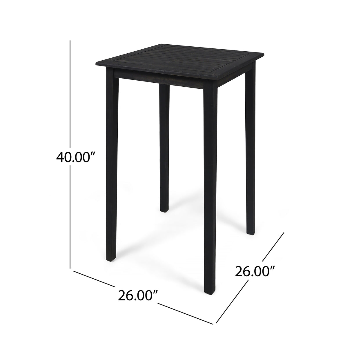 Polaris Outdoor 26" Square 3 Piece Wood and Wicker Bar Height Set by Christopher Knight Home