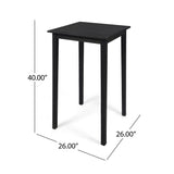 Polaris Outdoor 26" Square 3 Piece Wood and Wicker Bar Height Set by Christopher Knight Home
