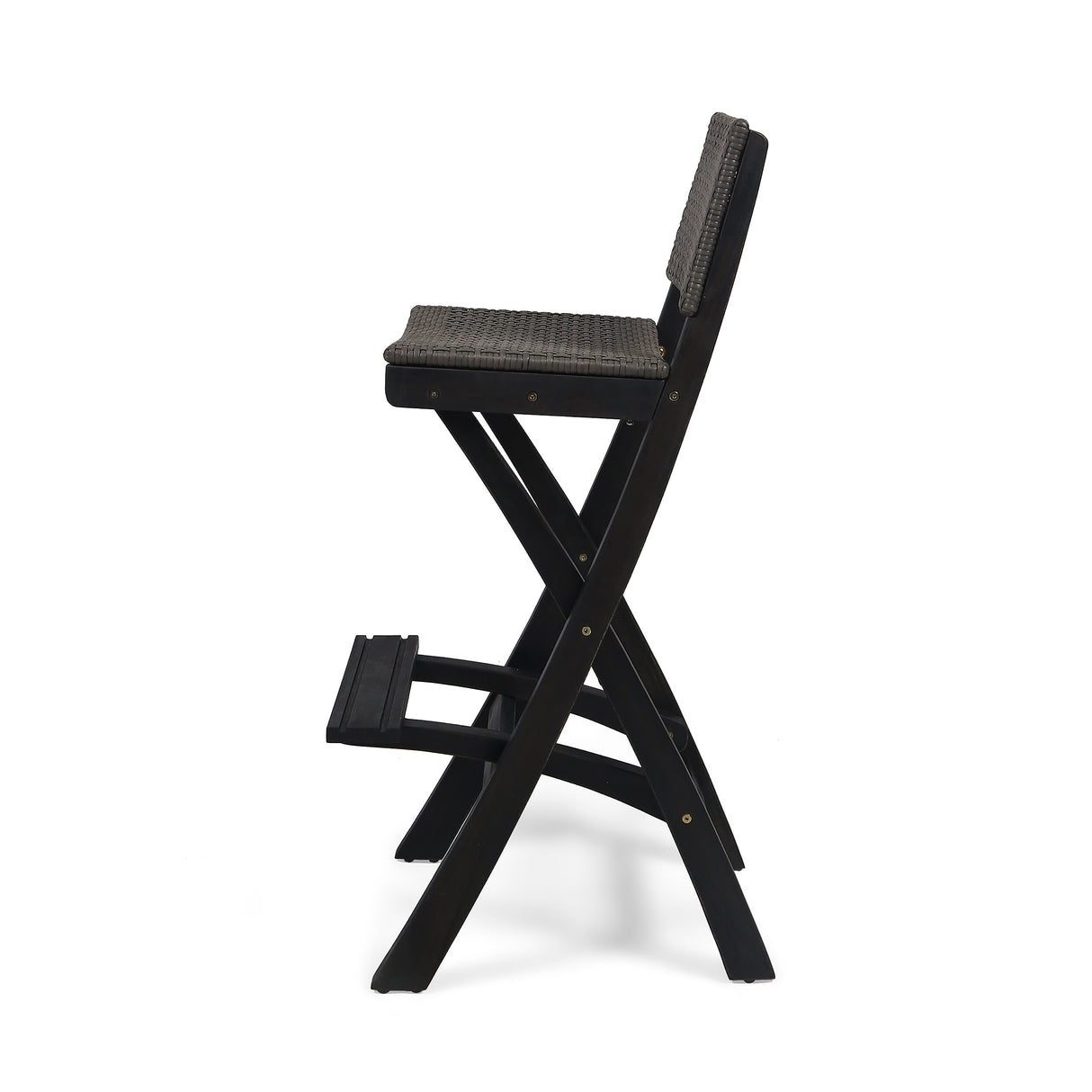 Polaris Outdoor 26" Square 3 Piece Wood and Wicker Bar Height Set by Christopher Knight Home