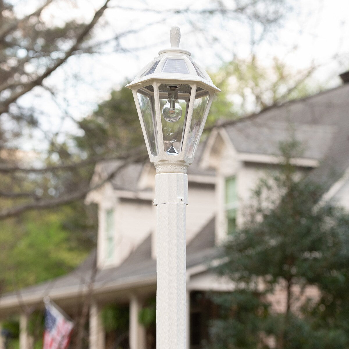 Polaris Bulb Black Solar 3' Fitter Post Light with Pier or Wall Sconce