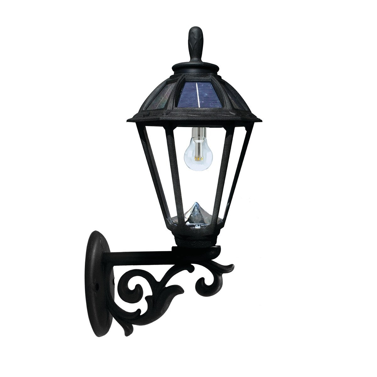 Polaris Bulb Black Solar 3' Fitter Post Light with Pier or Wall Sconce