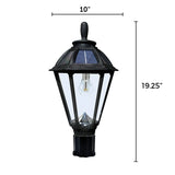 Polaris Bulb Black Solar 3' Fitter Post Light with Pier or Wall Sconce