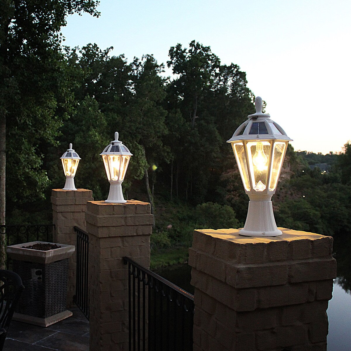 Polaris Bulb Black Solar 3' Fitter Post Light with Pier or Wall Sconce