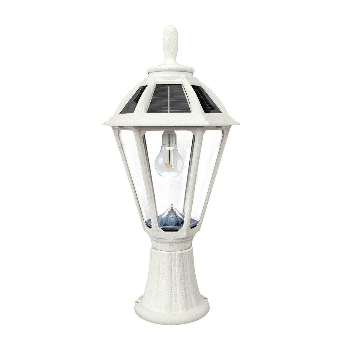 Polaris Bulb Black Solar 3' Fitter Post Light with Pier or Wall Sconce