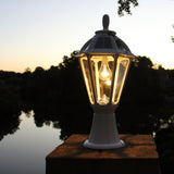 Polaris Bulb Black Solar 3' Fitter Post Light with Pier or Wall Sconce