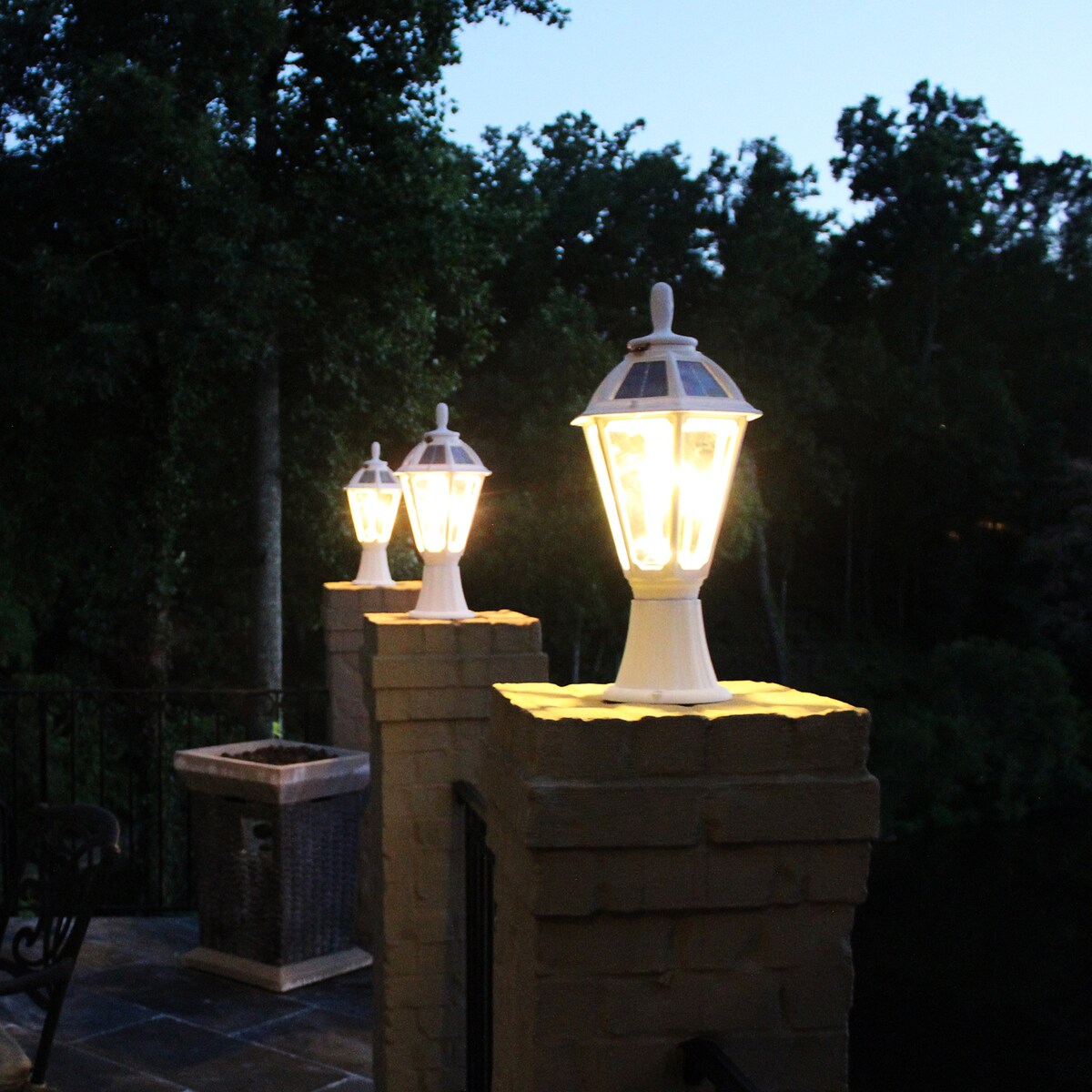Polaris Bulb Black Solar 3' Fitter Post Light with Pier or Wall Sconce