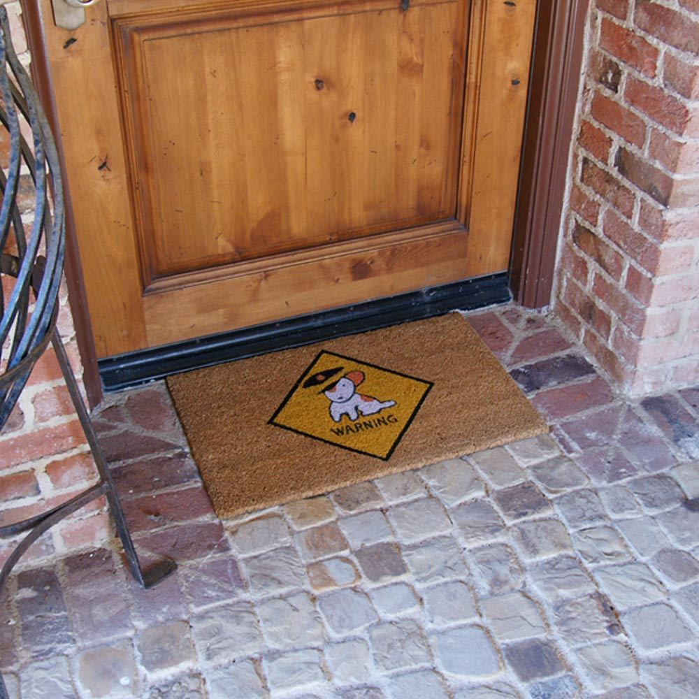 Rubber-Cal "Beware of Dog Doormats" Dog Welcome Mat, 18 x 30-Inch