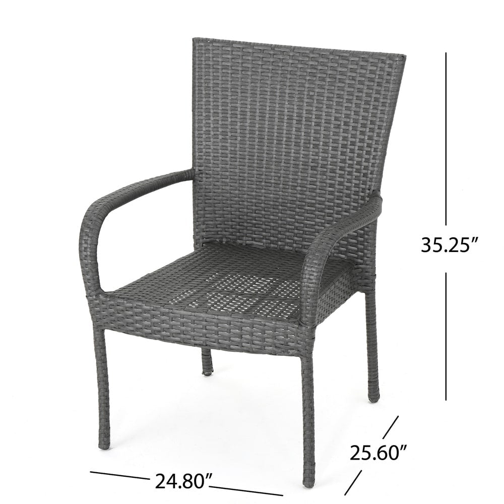 Christopher Knight Home Polk Outdoor 3-Piece Round Wicker Bistro Set
