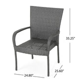 Christopher Knight Home Polk Outdoor 3-Piece Round Wicker Bistro Set