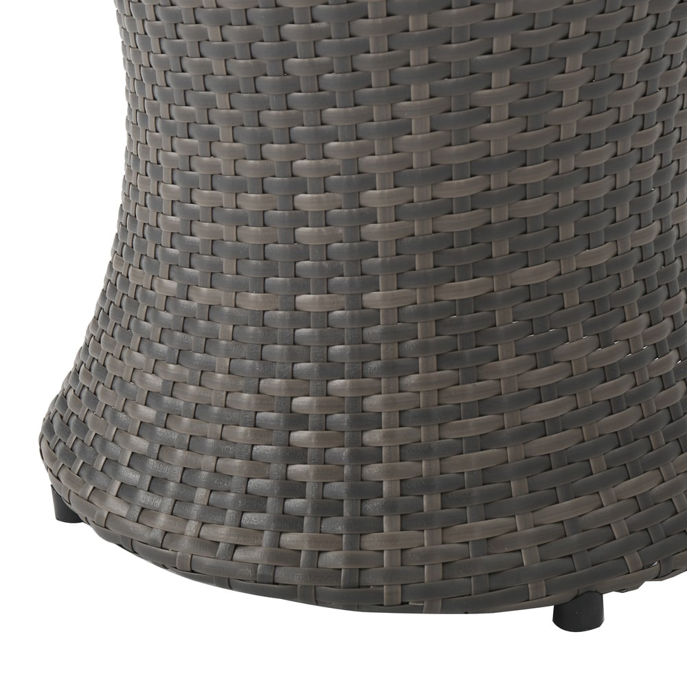 Christopher Knight Home Polk Outdoor 3-Piece Round Wicker Bistro Set
