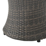Christopher Knight Home Polk Outdoor 3-Piece Round Wicker Bistro Set