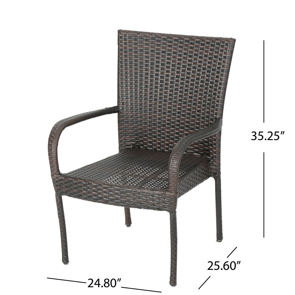 Christopher Knight Home Polk Outdoor 3-Piece Round Wicker Bistro Set