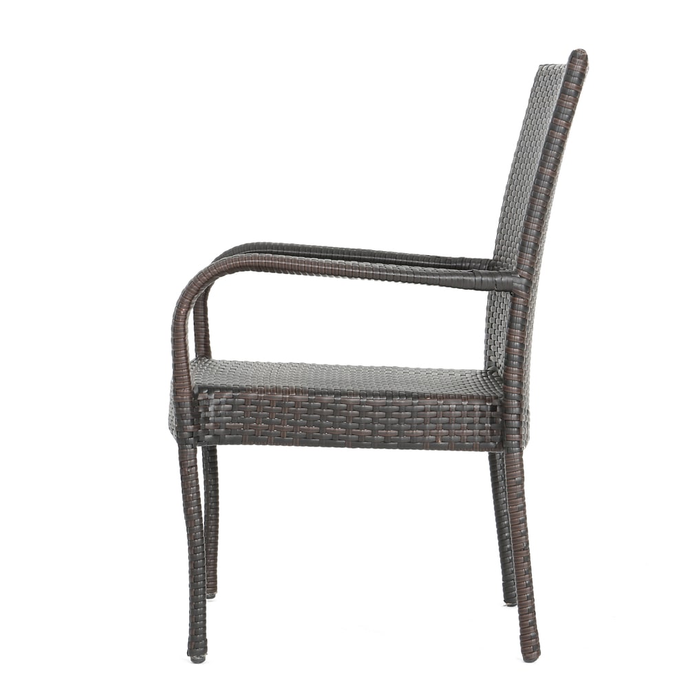 Christopher Knight Home Polk Outdoor 3-Piece Round Wicker Bistro Set