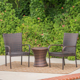 Christopher Knight Home Polk Outdoor 3-Piece Round Wicker Bistro Set