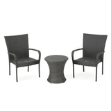 Christopher Knight Home Polk Outdoor 3-Piece Round Wicker Bistro Set