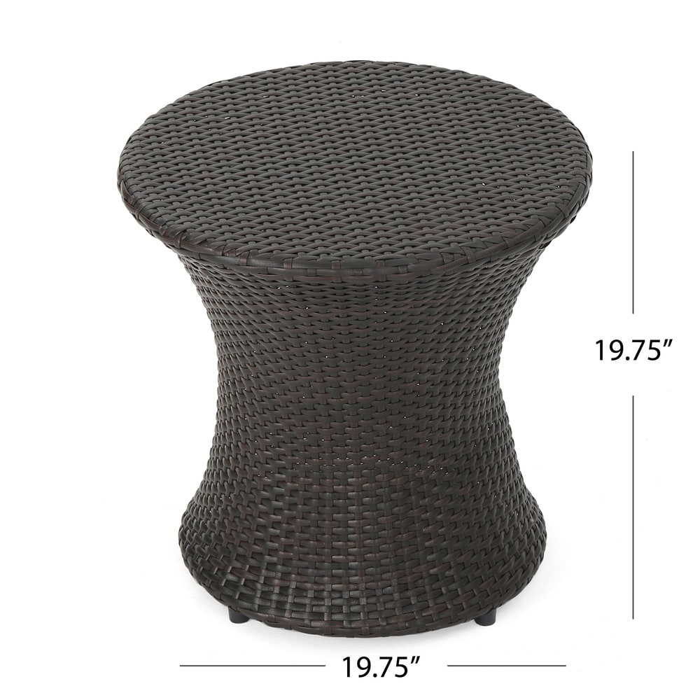 Christopher Knight Home Polk Outdoor 3-Piece Round Wicker Bistro Set