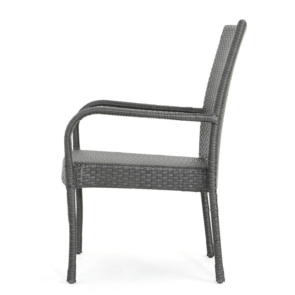 Christopher Knight Home Polk Outdoor 3-Piece Round Wicker Bistro Set