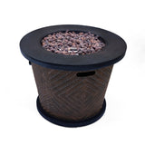 Pollock Outdoor 4 Piece Wicker Swivel Chair Set with Fire Pit by Christopher Knight Home