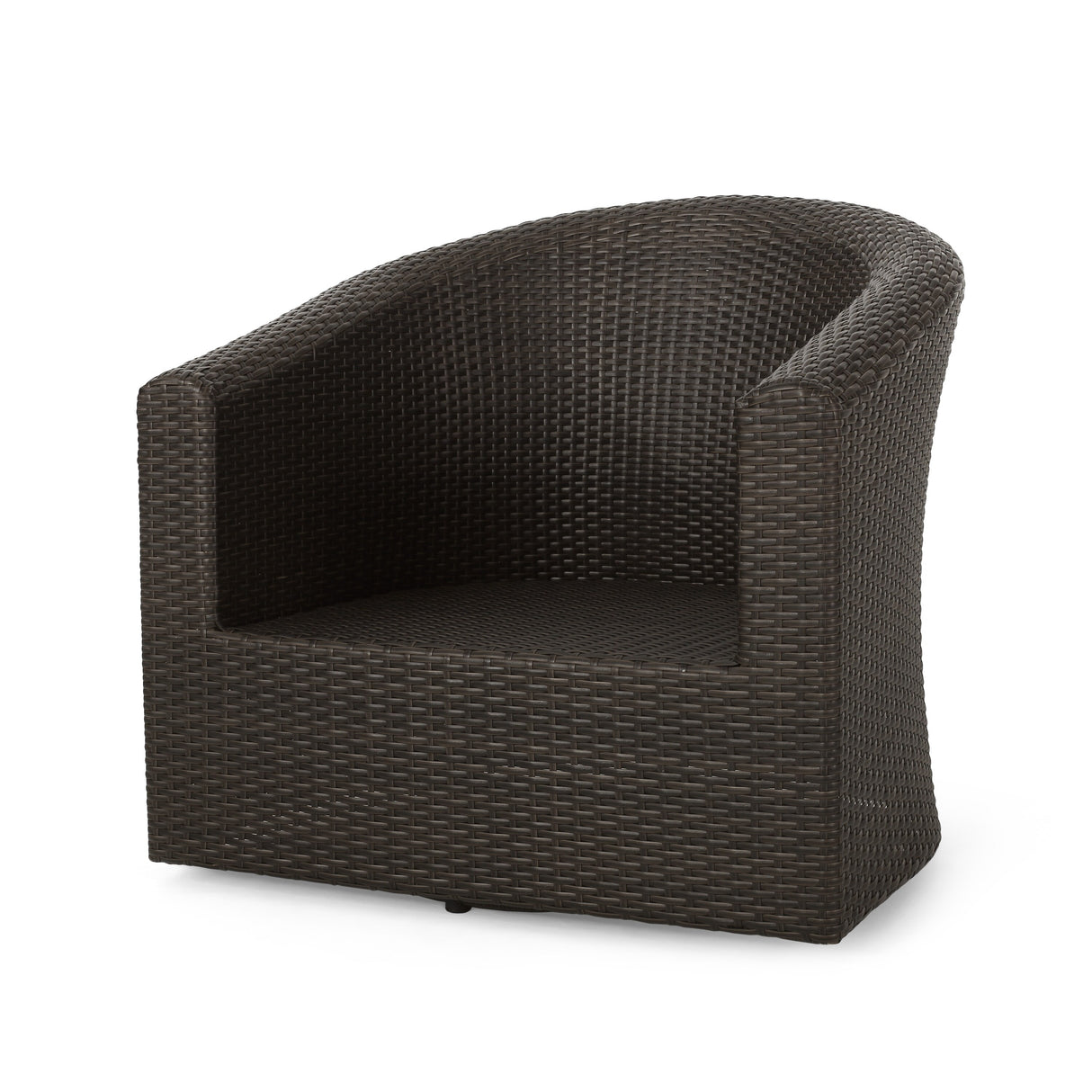 Pollock Outdoor 4 Piece Wicker Swivel Chair Set with Fire Pit by Christopher Knight Home