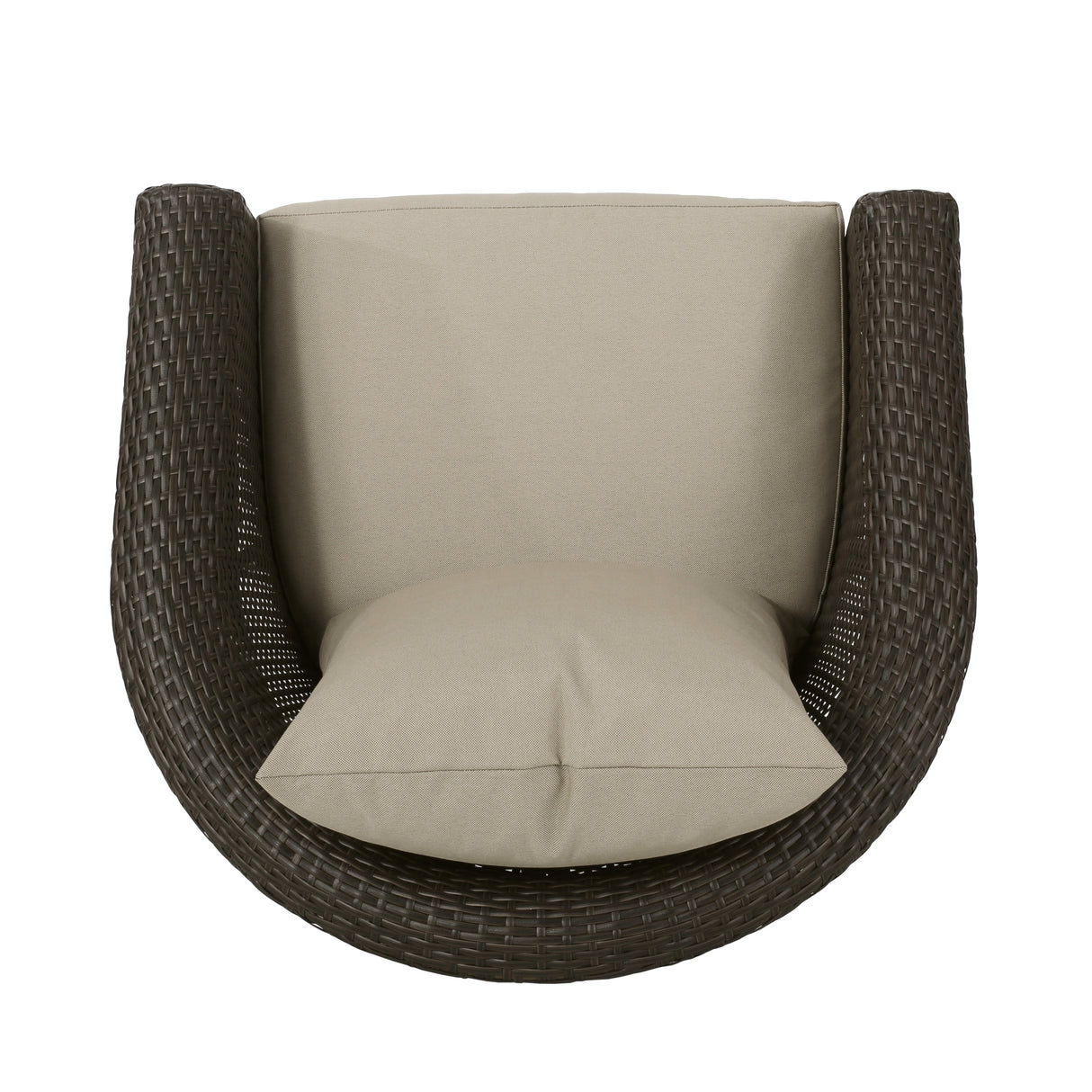 Pollock Outdoor 4 Piece Wicker Swivel Chair Set with Fire Pit by Christopher Knight Home