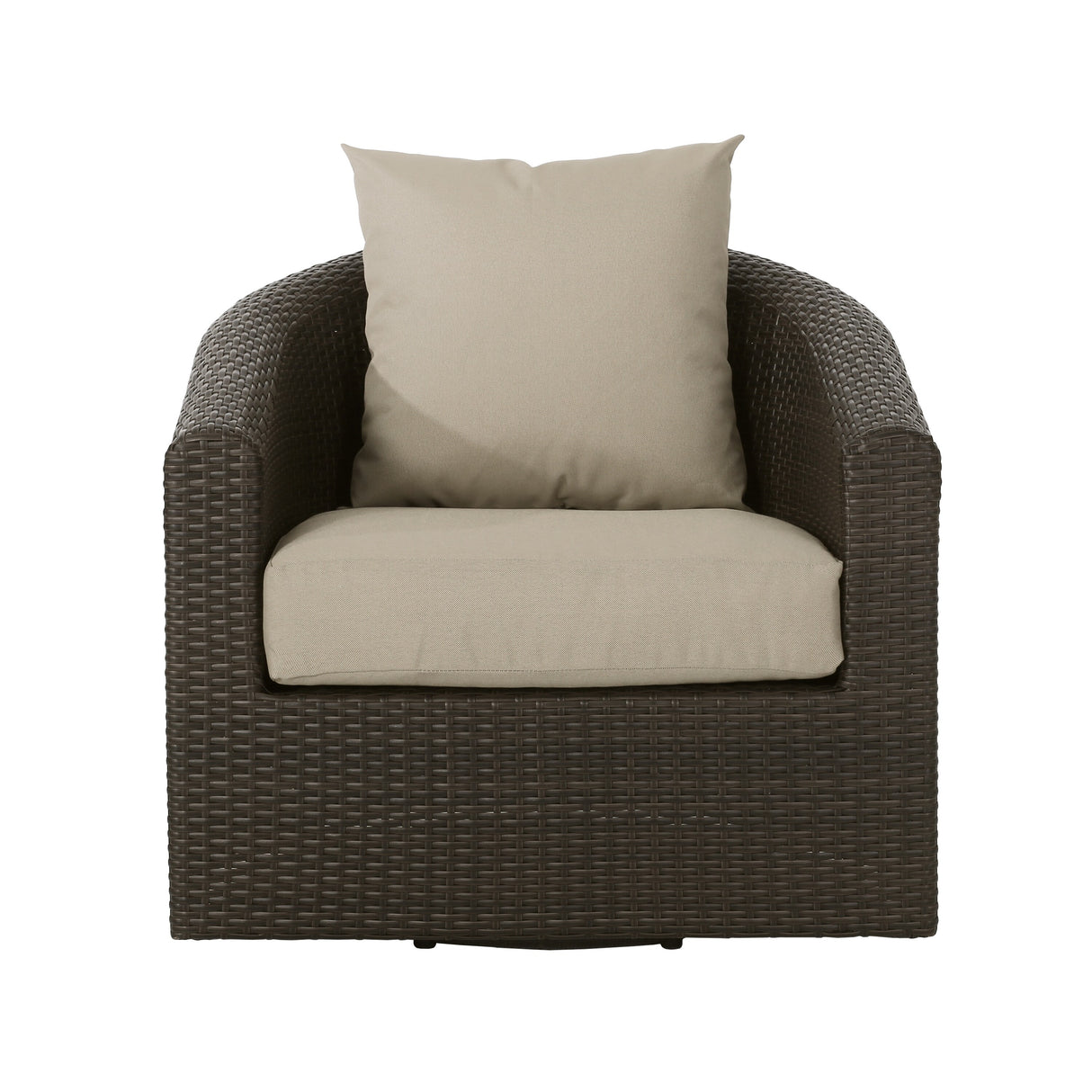 Pollock Outdoor 4 Piece Wicker Swivel Chair Set with Fire Pit by Christopher Knight Home
