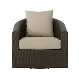 Pollock Outdoor 4 Piece Wicker Swivel Chair Set with Fire Pit by Christopher Knight Home
