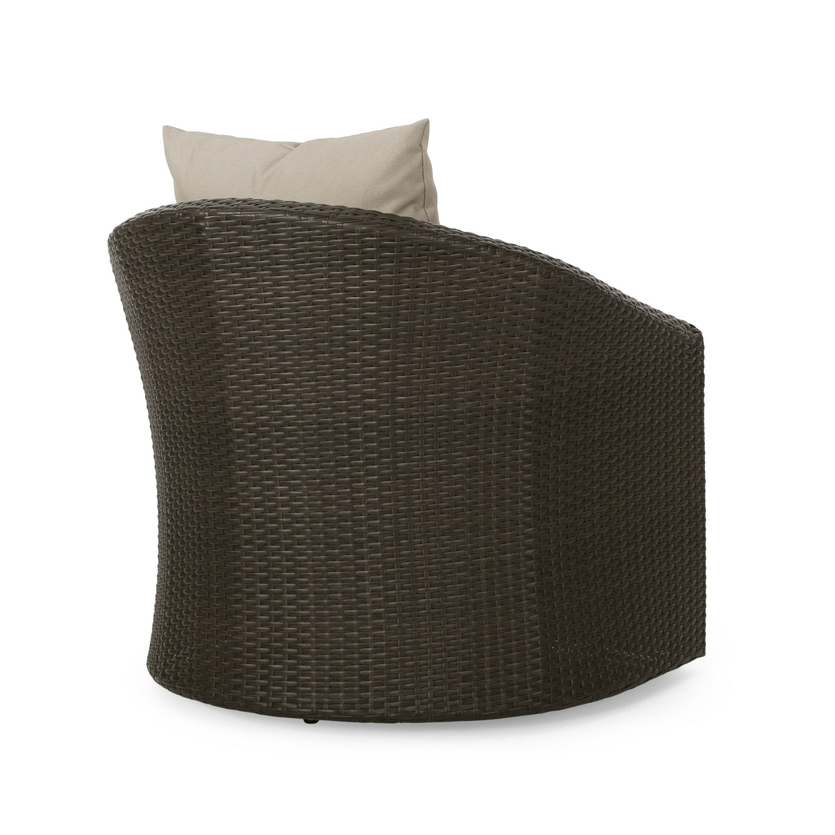 Pollock Outdoor 4 Piece Wicker Swivel Chair Set with Fire Pit by Christopher Knight Home