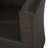 Pollock Outdoor 4 Piece Wicker Swivel Chair Set with Fire Pit by Christopher Knight Home