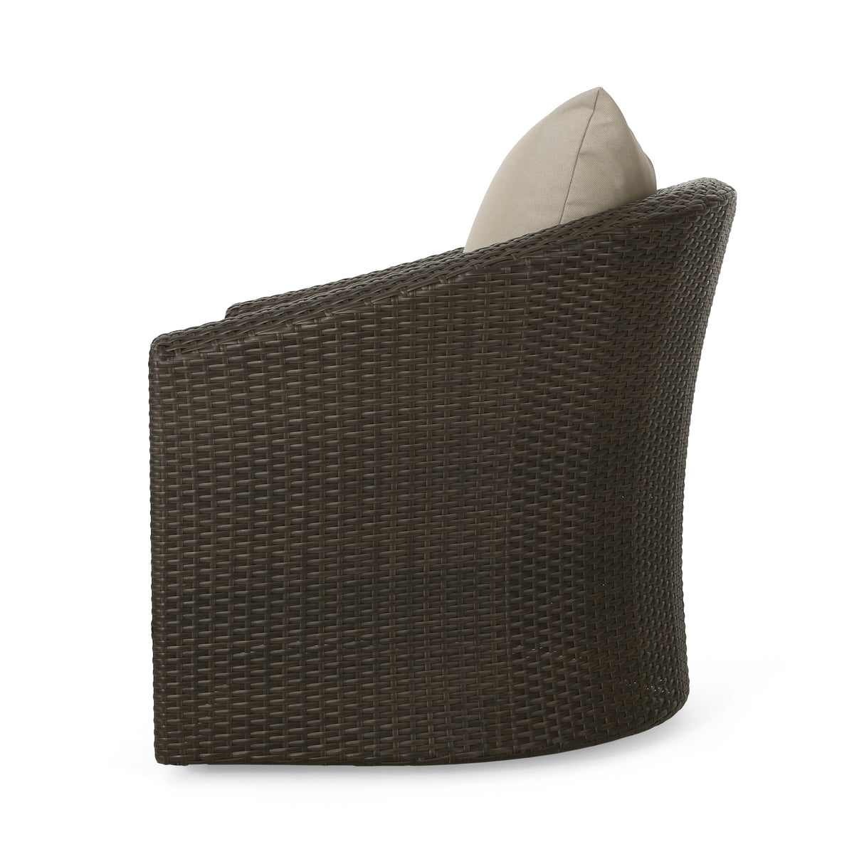 Pollock Outdoor 4 Piece Wicker Swivel Chair Set with Fire Pit by Christopher Knight Home