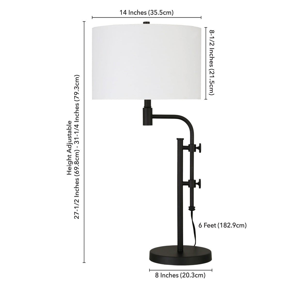 Polly Height-adjustable Industrial Table Lamp