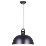 Polo 1 Light Pendant, Black Finish