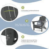 Poly Adirondack Chair-Folding-All-Weather Proof with side table