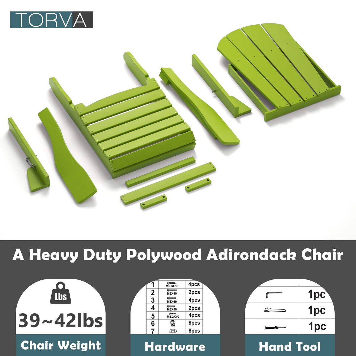 Poly Adirondack Chair-Folding-All-Weather Proof with side table