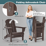 Poly Adirondack Folding Chair with Double layered side table