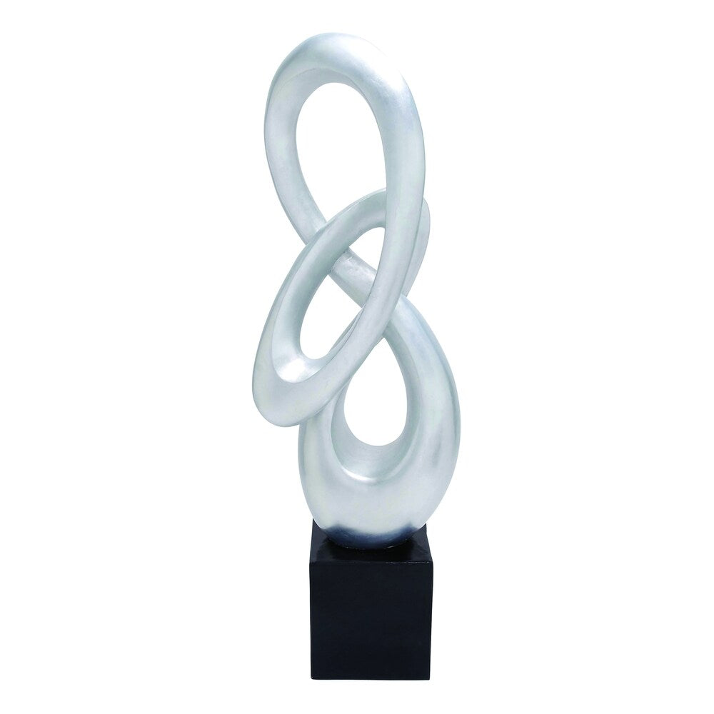 Poly Stone Glittering White Foil Finish Sculpture Showpiece