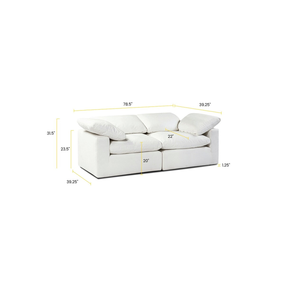 Poly and Bark 2-Seat Aspen Modular Sofa