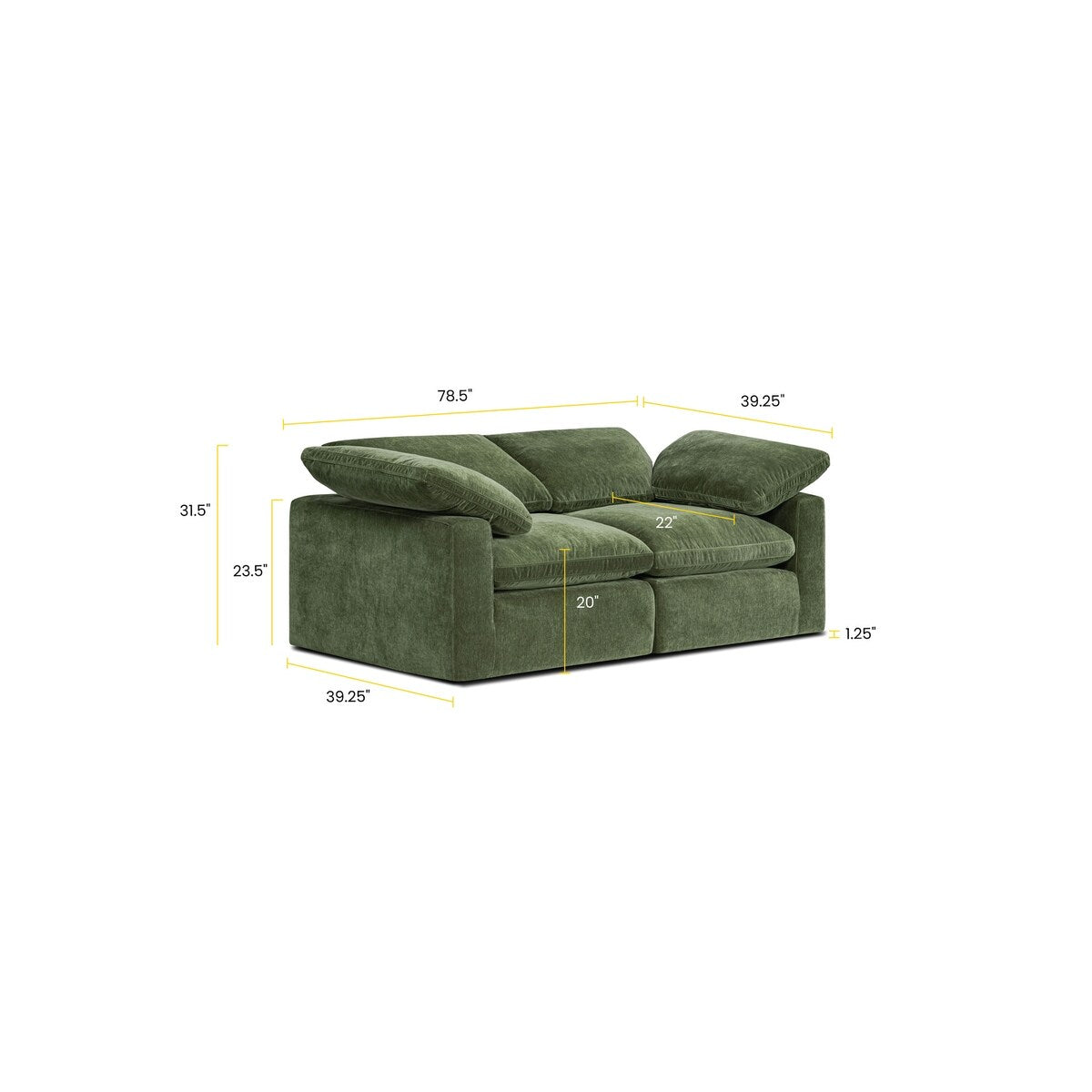 Poly and Bark 2-Seat Aspen Modular Sofa