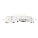 Poly and Bark 5-Seat Davos Modular Corner-Sectional in Cotton White