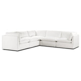 Poly and Bark 5-Seat Davos Modular Corner-Sectional in Cotton White