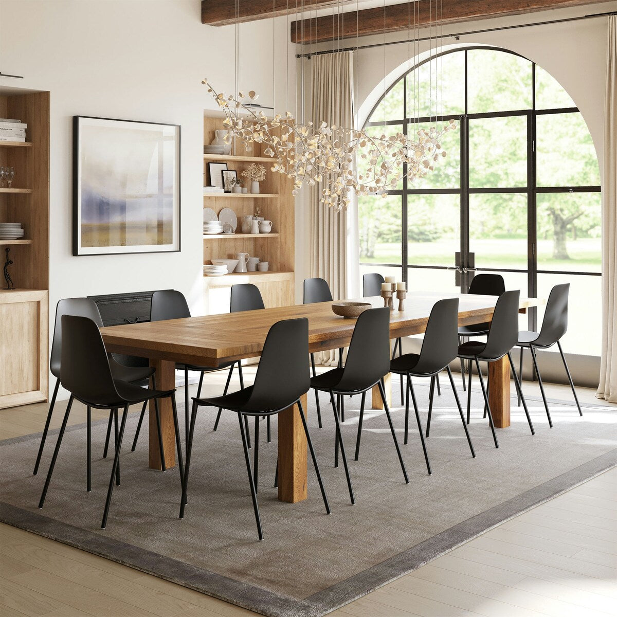 Poly and Bark Festa Extension Solid Oak Wood Dining Table