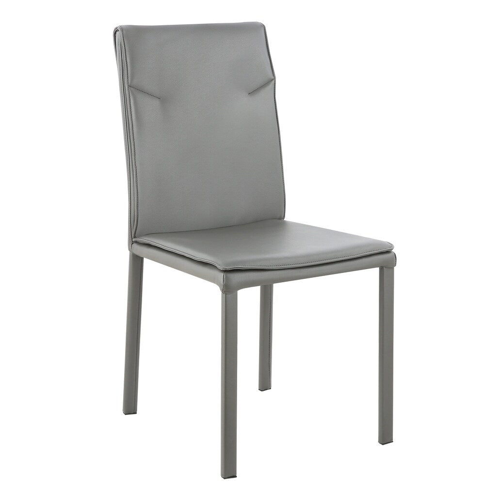 EdgeMod Maxwell Vegan Leather Chair in Grey (Set of 2)