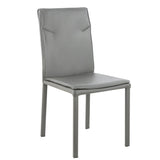 EdgeMod Maxwell Vegan Leather Chair in Grey (Set of 2)
