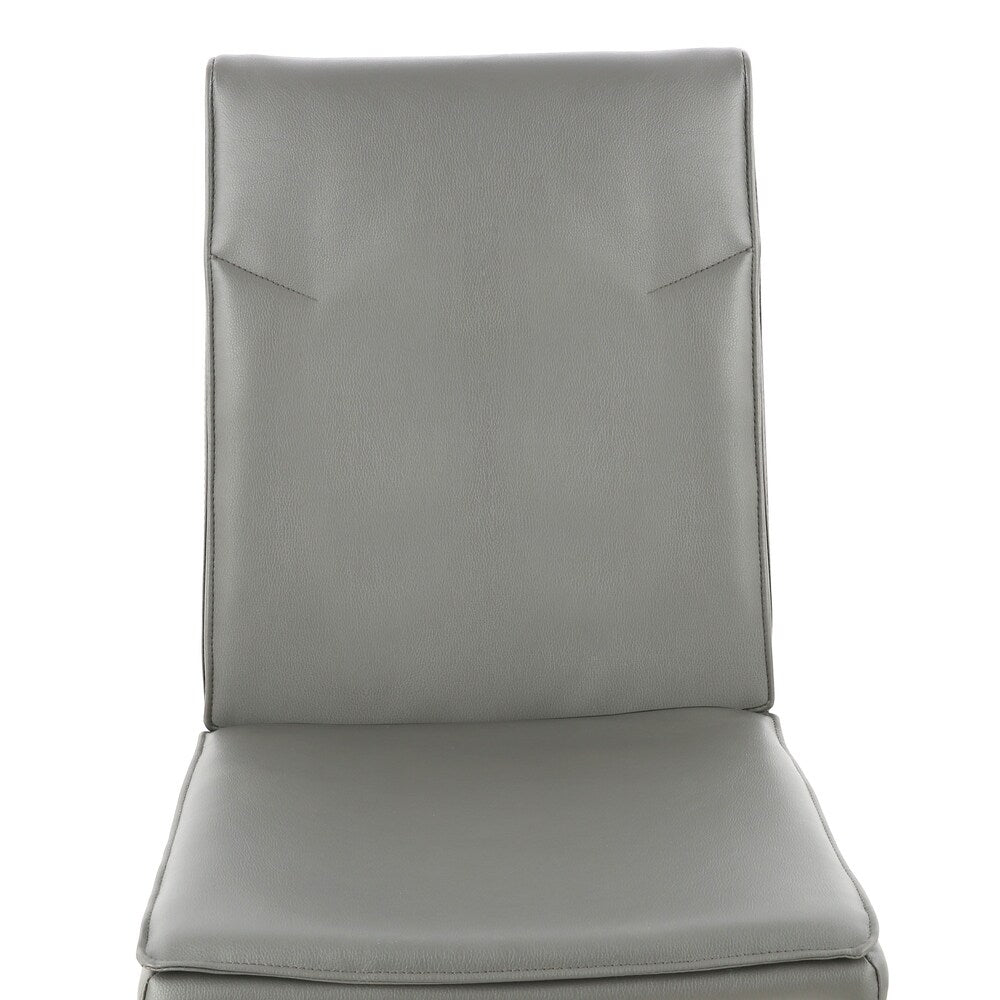 EdgeMod Maxwell Vegan Leather Chair in Grey (Set of 2)