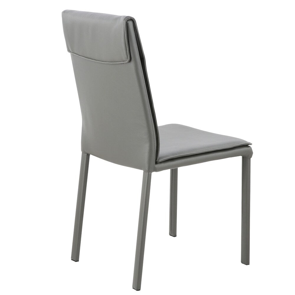 EdgeMod Maxwell Vegan Leather Chair in Grey (Set of 2)